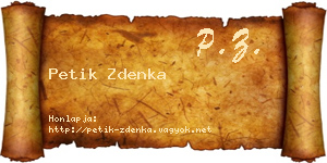 Petik Zdenka névjegykártya